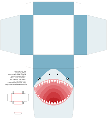 Printable Shark Box Shark Birthday Party Shark Themed Party Gift Certificate Template