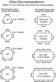 Glass Sizes For Chairs Around A Table Recommended Number Of