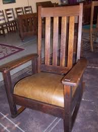 Arts And Crafts Stickley Rocking Chair Tall Back With Slats Wide Flat Arms Dealer Claims Stickley Furniture Craftsman Style Furniture Amish Rocking Chairs