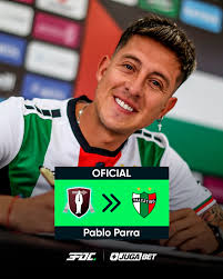 Pablo Parra es nuevo jugador de Palestino. El volante de 30 años llega como  agente libre tras el termino de su contrato, aunque en 2024 estuvo cedido  en Unión La Calera, donde