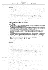 Allianz investment management se (aim) bundles the investment function and asset management by offering multiple job opportunities. Investment Risk Manager Resume Samples Velvet Jobs