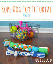 Keep twisting until you are close to the end of the strips (about 1/3 inch). Diy Fleece Dog Toy Tutorial Mary Martha Mama