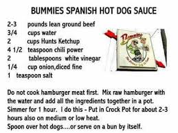Bummies Spanish Dog Sauce Love It Hot Dog Sauce Hot Dog Sauce Recipe Dog Recipes
