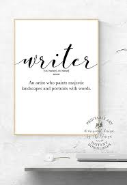 Writer Definition Prints Printable Gifts For Writers Home Office Wall Art Author Book Writer Journalist Gift Instant Dounload Prints In 2020 Definition Prints Office Wall Art Printable Gift
