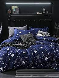 allover star print sheet set shein sheinside bed cover sets bedding set modern bed set