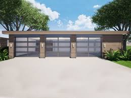 052g 0029 Modern 3 Car Garage Plan 3 Car Garage Plans Front Yard Design Front Yard Landscaping Design