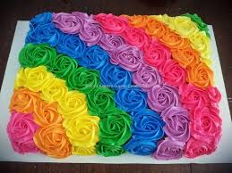 Rainbow Rosettes Sheet Cake Birthday Sheet Cakes Rainbow Birthday Cake Rainbow Cake