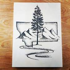 Final Stages Complete Before The Burn Paintwithgunpowder Gunpowder Montana Mountains Pinetree Ponderosa Art Montana Tattoo State Tattoos Montana Art