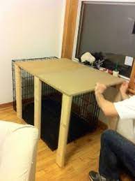 Dog Crate Table Diy Slide Over Table From Twokittiesonepittie Com Dog Crate Cover Dog Crate Table Diy Dog Crate