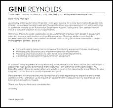 Automation Engineer Cover Letter Sample Cover Letter Templates Examples