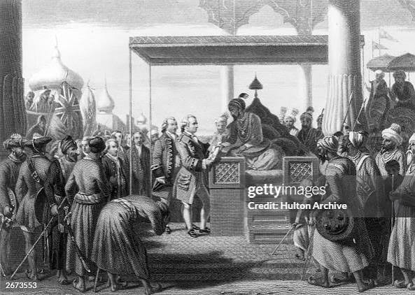 Robert Clive , British governor of India receives from Shah Alam, the... News Photo - Getty Images
