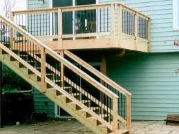 Additionally, under section r311.7.5.4 plastic composite exterior stair treads shall comply with the provisions of this section and section r507.2.2, which states that plastic composite exterior deck boards, stair treads, guards, and handrails shall comply with the requirements of astm d7032 and this section. Deck Railing Posts Attached Outside Nice Corner Detail Above Use 1x6 Solid Composite Deck Board For Top Railin Deck Stair Railing Exterior Stairs Deck Stairs