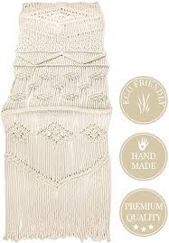 Amazon Com Kaui Co Macrame Table Runner Handmade Bohomian Table Runner Boho Decor Extra Long 108 In Boho Decor Boho Living Room Decor Boho Table Runner