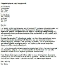 Operations Manager Cover Letter Example Cover Letter Example Cover Letter Engineering Resume