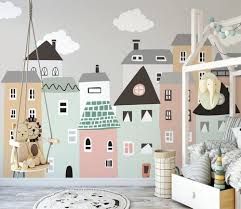 Kids Little Scandi House Wallpaper Mural In 2020 Kids Room Wallpaper Kids Room Wall Murals Home Wallpaper