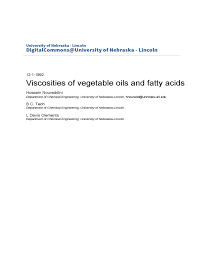 Viscosities Of Vegetable Oils And Fatty Acids Free Download