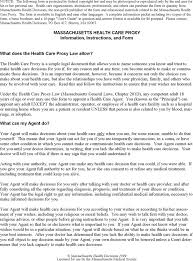 Learn more about health insurance coverage. Free Massachusetts Health Care Proxy Form Pdf 24kb 4 Page S