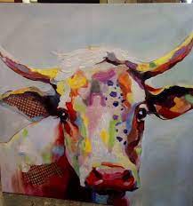 Abstract Animal Art Cow Painting