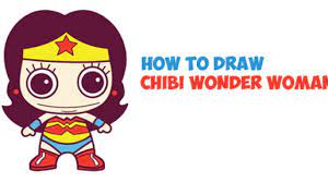 Once your outline is done, outline with a pen or marker and fill in details. How To Draw Cute Chibi Wonder Woman From Dc Comics In Easy Step By Step Drawing Tutorial For Kids How To Draw Step By Step Drawing Tutorials