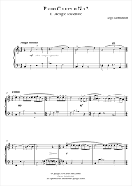 Sergei Rachmaninoff Piano Concerto No 2 2nd Movement Sheet Music Download Pdf Score 118325