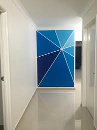 Dulux Passionateblue Feature Wall Paint Diy Diy Dulux Feature Paint Passionateblue Wall Diy Wall Painting Wall Paint Designs Diy Wall