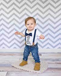 Boys First Birthday Outfit Jeans Suspender Set Cake Smash Photos 1st B Day R First Birthday Outfits Boy 1st Birthday Outfit Boy Boys Birthday Outfits