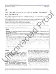 Syneos health is the only fully integrated biopharmaceutical solutions organization. Pdf Health Needs Of Older Adults After Natural Disasters A Systematic Review Of Literature