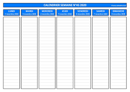 Planner calendar printables par doudou magdy semainier. Semaine 45 2020 Dates Calendrier Et Planning Hebdomadaire A Imprimer