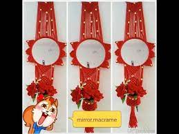 How To Make Macrame Mirror At Home Very Simple Design Youtube Macrame Mirror Macrame Toran Macrame Design