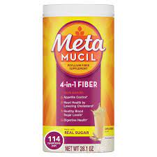Amazon.com: Metamucil, Daily Psyllium Husk Powder Supplement with Real  Sugar, 4-in-1 Fiber for Digestive Health, Unflavored Fiber Powder, Stone  Ground Texture, 114 Servings : Health & Household
