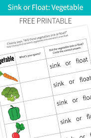 Sink Or Float Vegetable Sink Or Float Play To Learn Float