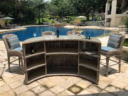 Poole Rattan Curved Outdoor Bar Garden Bar Rattan And Teak Garden Bar Outdoor Bar Outdoor Bar Table