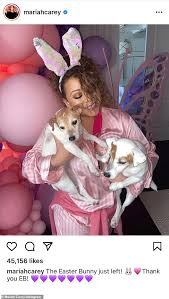 Mariah carey bashes her own '90s look: Celebrities Have Easter Mariah Carey Shakes The Glittering Bunny S Ears Claiming That The Easter Bunny Has Just Left London News Time