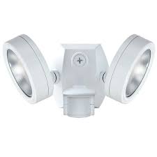 Rab Smsles2x13yw 2 Light Adjustable Knuckle Led Flood Light 13 Watt 120 Volt White Polyester Powder Coated Leslie Flood Lights Outdoor Fixtures Lighting