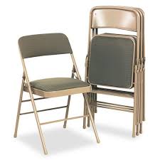 Cosco Deluxe Fabric Padded Seat Back Folding Chairs Cavallaro Taupe 4 Carton Officesupply Com Folding Chair Padded Folding Chairs Chair Fabric