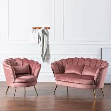 Nordic Style Velvet Fabric Armchair Sofa Couch For Living Room Bedroom Office Lounge This Beautiful A Pink Velvet Armchairs Pink Couch Living Room Sofa Design