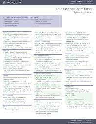 Python Cheat Sheet For Data Science Intermediate Dataquest This Cheat Sheet Assumes You Are Familiar With Th Python Cheat Sheet Data Science Online Science