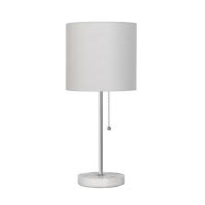 Vienna full spectrum modern table lamp brushed nickel crystal glass rod column white drum shade for living room bedroom bedside vienna full spectrum $99.95 reg $129.99 Hampton Bay 19 25 In Stick Table Lamp Brushed Nickel Finish Hw T2824lstca The Home Depot