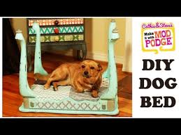 The corduroy round hooded pet bed with sherpa interior is back and ready for hours of naps, snuggling and hiding! Diy Mod Podge Furniture Flip Dog Bed Made From An End Table Youtube