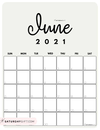Small printable calendar 2021 monthly. Cute Free Printable June 2021 Calendar Saturdaygift