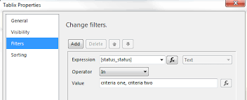 using the in operator to filter in reporting services