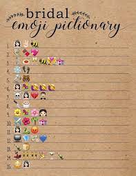 Bridal Shower Wedding Emoji Pictionary Game Bridal Shower Etsy Video Video Fun Bridal Shower Games Bridal Shower Rustic Bridal Shower Theme