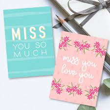Personalize and print miss you cards from home in minutes! Printable I Miss You Cards Ideas For The Home