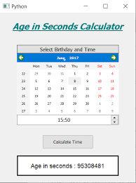 Details of your age between two dates. Pyqt5 Calculator For Number Of Seconds You Have Lived Geeksforgeeks