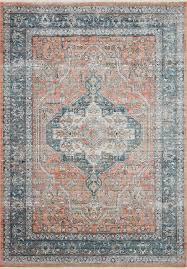 Elise Eli 01 Coral Blue Area Rug Magnolia Home By Joanna Gaines Carpetmart Com