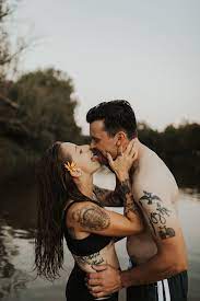 Badass Tattooed Couples Photoshoot Tattooed Couple Inspo In 2021 Water Engagement Photos Couples Intimate Couples Photoshoot