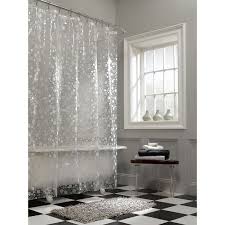 Frosted White Circles On A Clear Background Offer Subtle Yet Stylish Details On One Of Our Favorite Showe Vinyl Shower Curtains Brown Shower Curtain Curtains