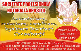 Amenda, camera notarilor publici suceava, consiliul concurentei, legea nr. Societate ProfesionalÄ NotarialÄ Apostol Ghidul Primariilor