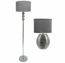 Silber Keramik Passende Tisch Boden Lampe Mit Grau Schirm