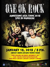 One ok rock ambitions japan tour 2018 at tokyo dome, tokyo (bd 1080p + web dl 1080p + wowow 720p). Official Ticket One Ok Rock Ambitions Asia Tour 2018 Live In Bangkok